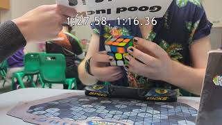 1:30.37 [former] PR 3BLD mean with 1:16.36 [former] PR single | Newham Autumn BBO 2023