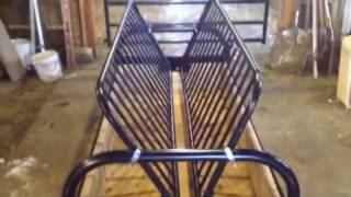 DIY Hay Feeder from a Futon Frame Easily make your own hay feeder for small livestock from a futon frame. More information at: http://pauleyalpacacompany.com/2016/
