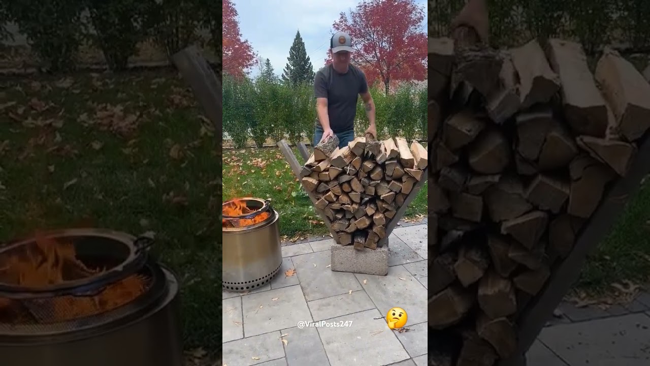 Fire Wood smart stacking hack 🔥🪵 