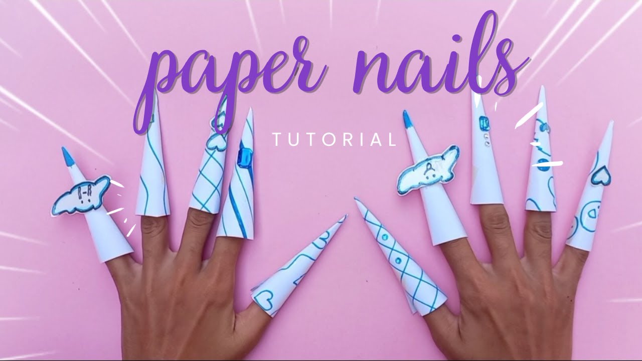 How To Make Paper Nails Tutorial 💅🏻 DIY - YouTube