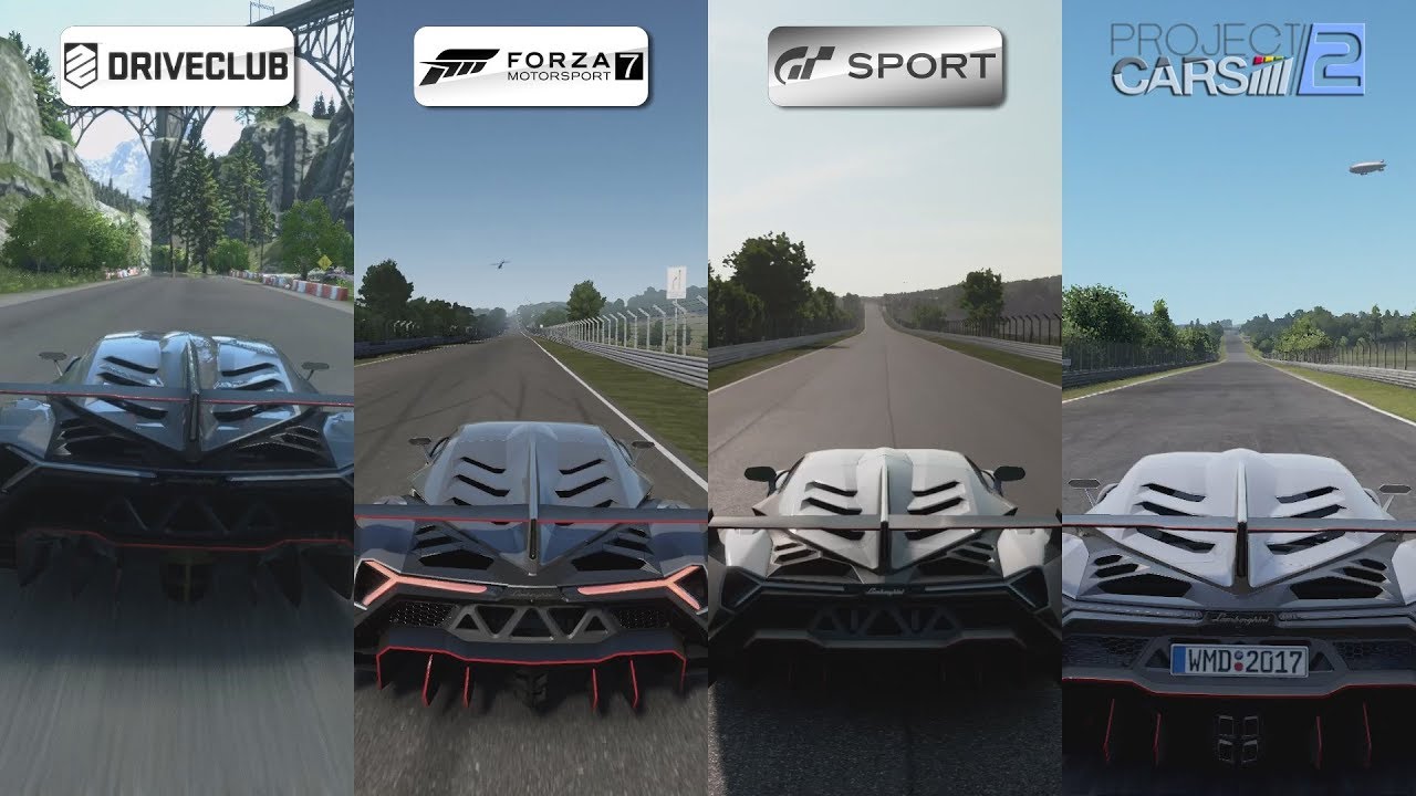 Forza 7 vs. Gran Turismo Sport vs. Project CARS 2 vs. DriveClub