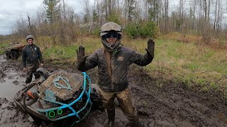 SHE IS STUCK IN THE MUCK GREAT LITTLE TRAIL CAN-AM OUTLANDER