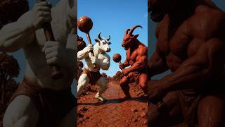 Cow Vs Bakrasur Fight In The Chocolate Island #ai #cow #goat #chocolate