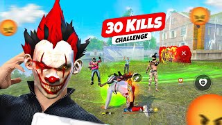 30 Kills Challenge 😲 Can I ?? 🤔 Op 1 Vs 4 Gameplay 🤯 Free Fire