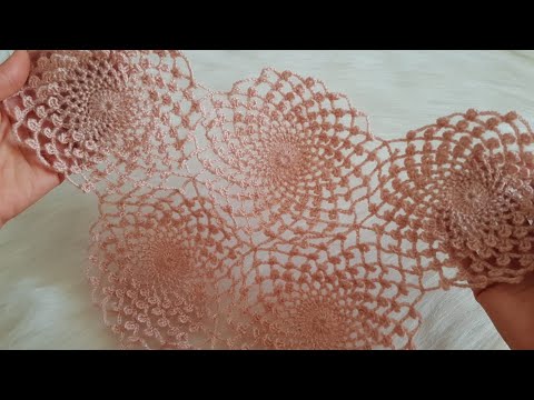 Ortanca Çiçeği Motifli Şal Modeli Yapımı Detaylı Anlatım - Crochet Knitting (English Subtitle)