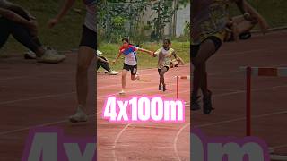 Girl 4x100m Relay Changing Baton Sprinting Training Super Slow Motion Girl 4x100m Relay Changing Baton Sprinting Training Super Slow Motion