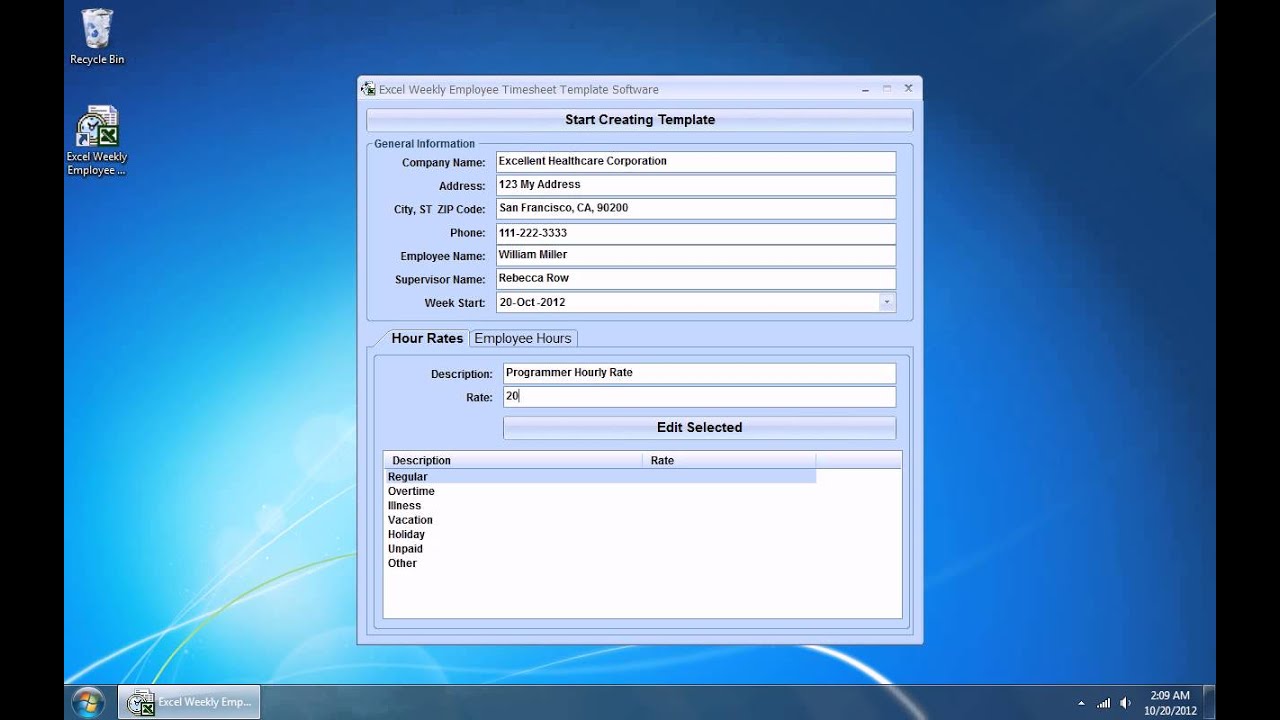 employee timesheet excel template