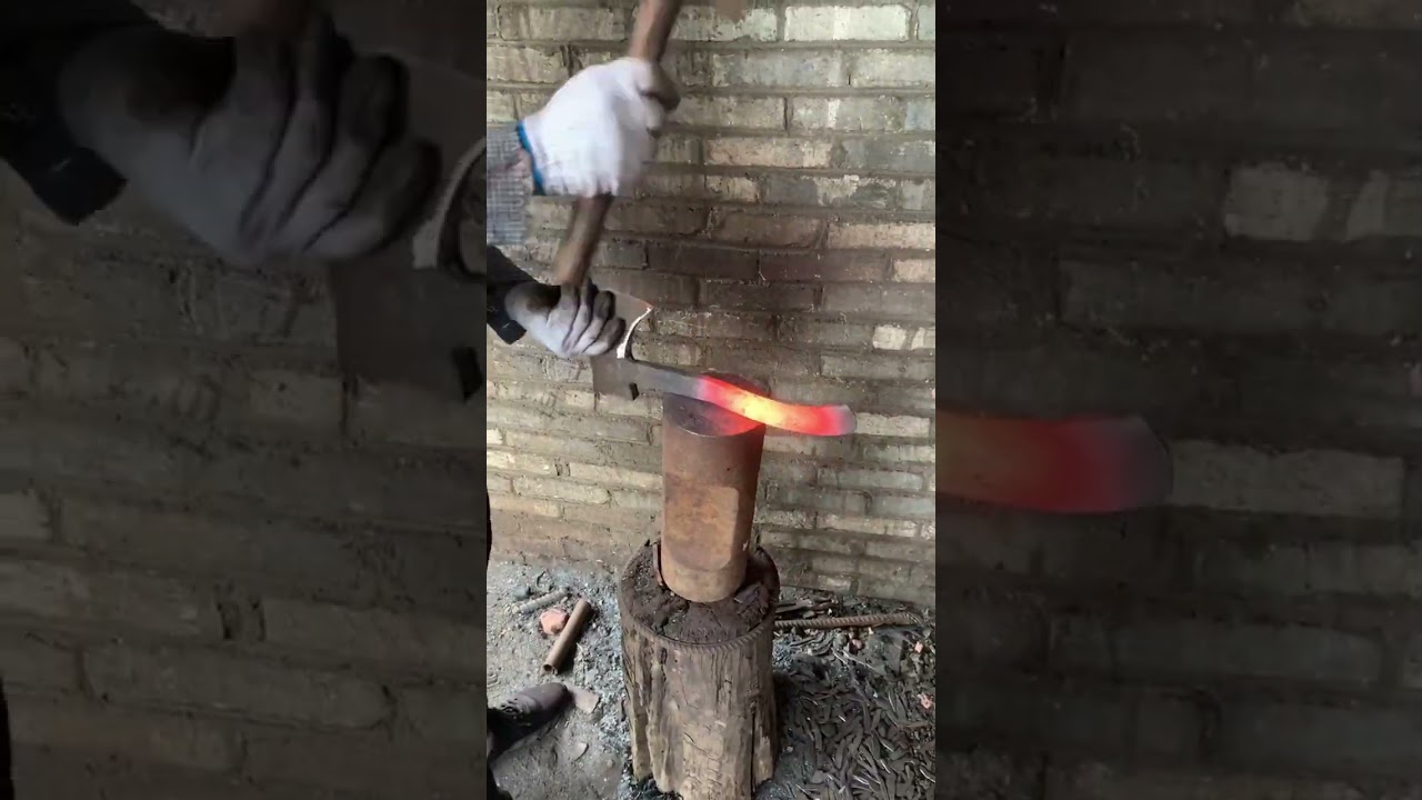 I turn steel bar into beautiful axes