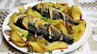 Скумбрия с картошкой | Скумбрия в духовке | Скумбрия запеченная Скумбрия с картошкой | Скумбрия в духовке | Скумбрия запеченная