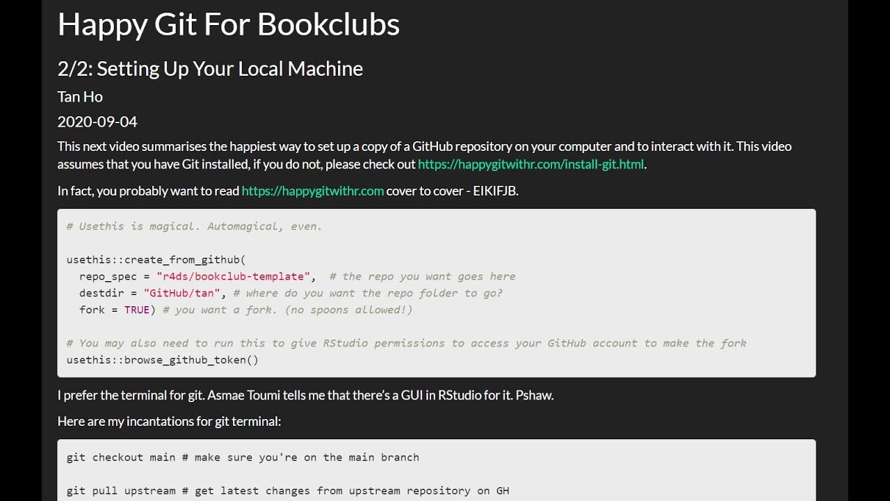 Git for Book Clubs: Local Setup - YouTube