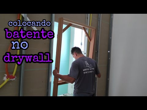 Como colocar batente da porta em parede drywall gesso