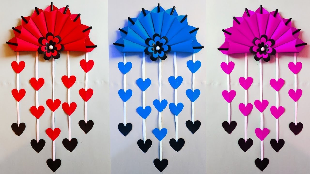 Flower Wall Hanging Craft Ideas With Paper - DIY Room Decor - How to ...