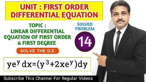 FIRST ORDER DIFFERENTIAL EQUATION | LINEAR DIFFERENTIAL EQUATION WITH CONSTANT COEFFICIENT LECTURE14