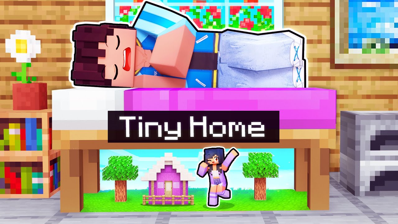 My TINY Home Under My Minecraft BED!