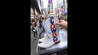 That time The Naked Cowboy gave me his boots. . 🤠 🇺🇸 👢