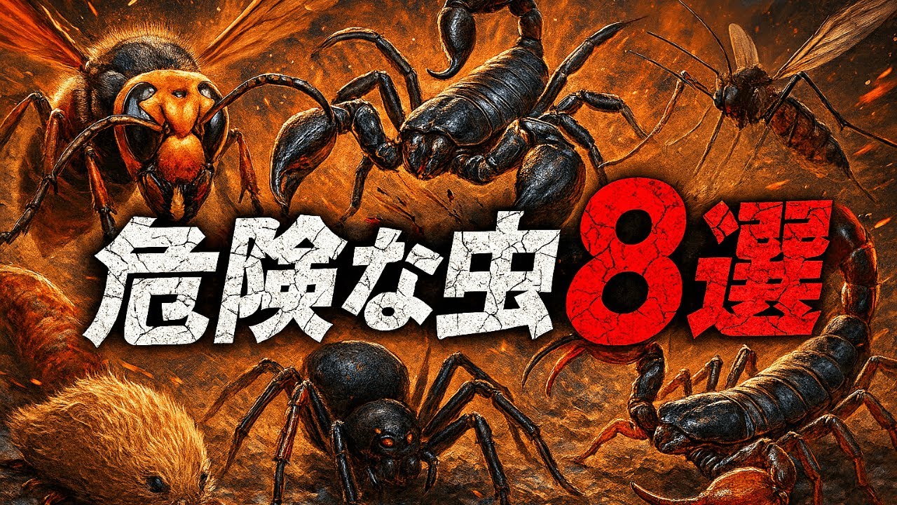 【危険な虫8選】出会ったらヤバい！命を脅かす世界最恐の虫達を臨場感溢れる映像で解説！