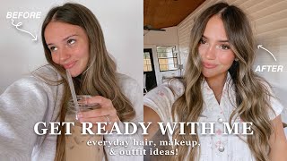 my everyday makeup routine, hairstyle, & outfit ideas! *GRWM*