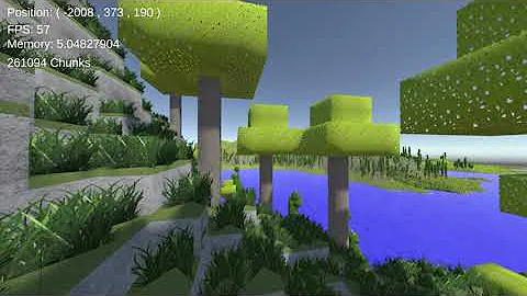 Unity 3D infinite voxel open world code 6000 block view distance