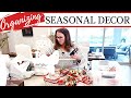ORGANIZE CHRISTMAS AND FALL DECOR WITH ME | Prepping for Christmas Decorating | It Was a Hot Mess!