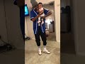 Crip walk holding the baby