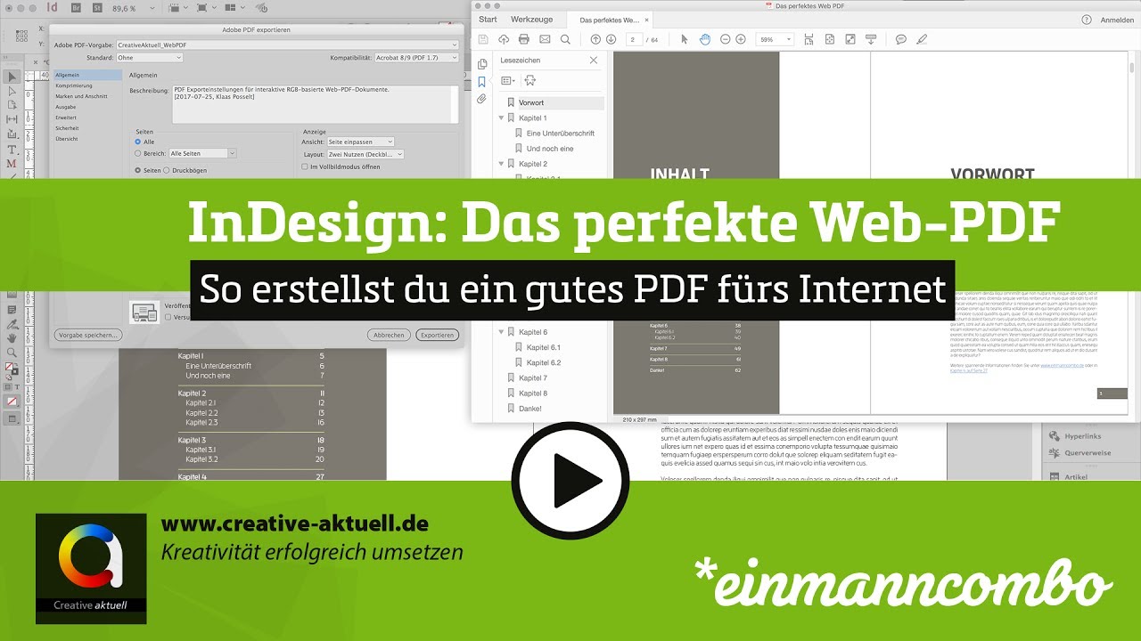 Ein Perfektes Web Pdf Mit Indesign Erstellen Youtube