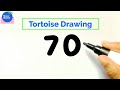 How to Draw Tortoise from 70 Number || Turtle Drawing with number 70 || Number Drawing Easy Method