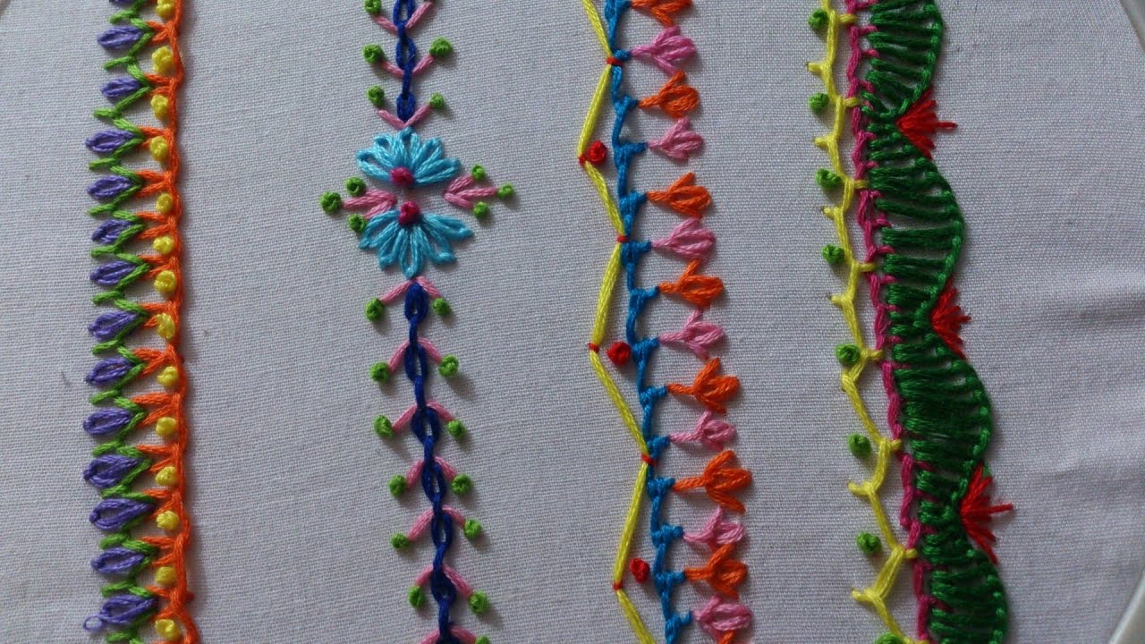 Hand Embroidery Stitches Tutorial For Beginners Part 6 Decorative Stitches