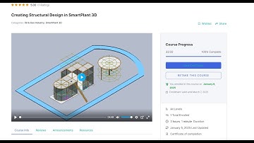 About Video Streaming course Creating Structural Design in SmartPlant 3D   English