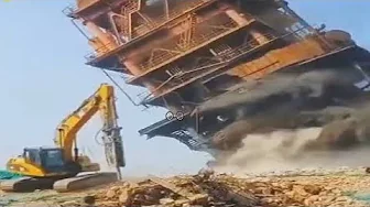 1 Hour Building Demolition Compilation - Excavator crasher machine at demolition on construction