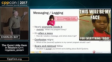 CppCon 2017: Charles Bay “The Quiet Little Gem in Modern C++: ＜system_error＞”