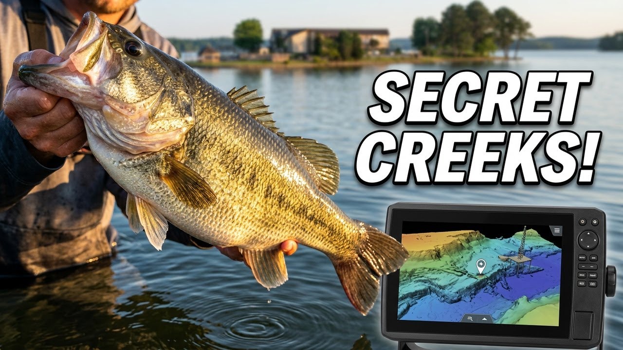 Logan Martin Lake South Section Breakdown Bass Fishing Spots, Offshore Structure Hidden Creeks
