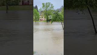 Starke Überschwemmungen in Fischbach-Camphausen (Saarland)