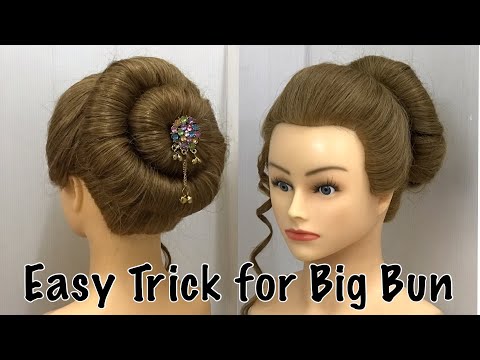 Big Bun Hairstyle Trick for Wedding | Easy Wedding Hairstyles