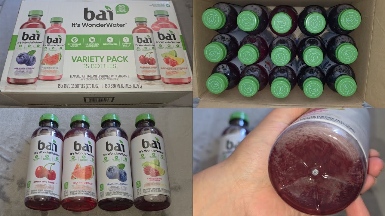 Costco Sale Item Review Bai Blueberry Watermelon Cherry Raspberry Lemon Lime Taste Test