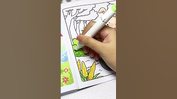 Available on Amazon🛒Spring ride with a bunny and kitten!🌳#coloringbook #coloring