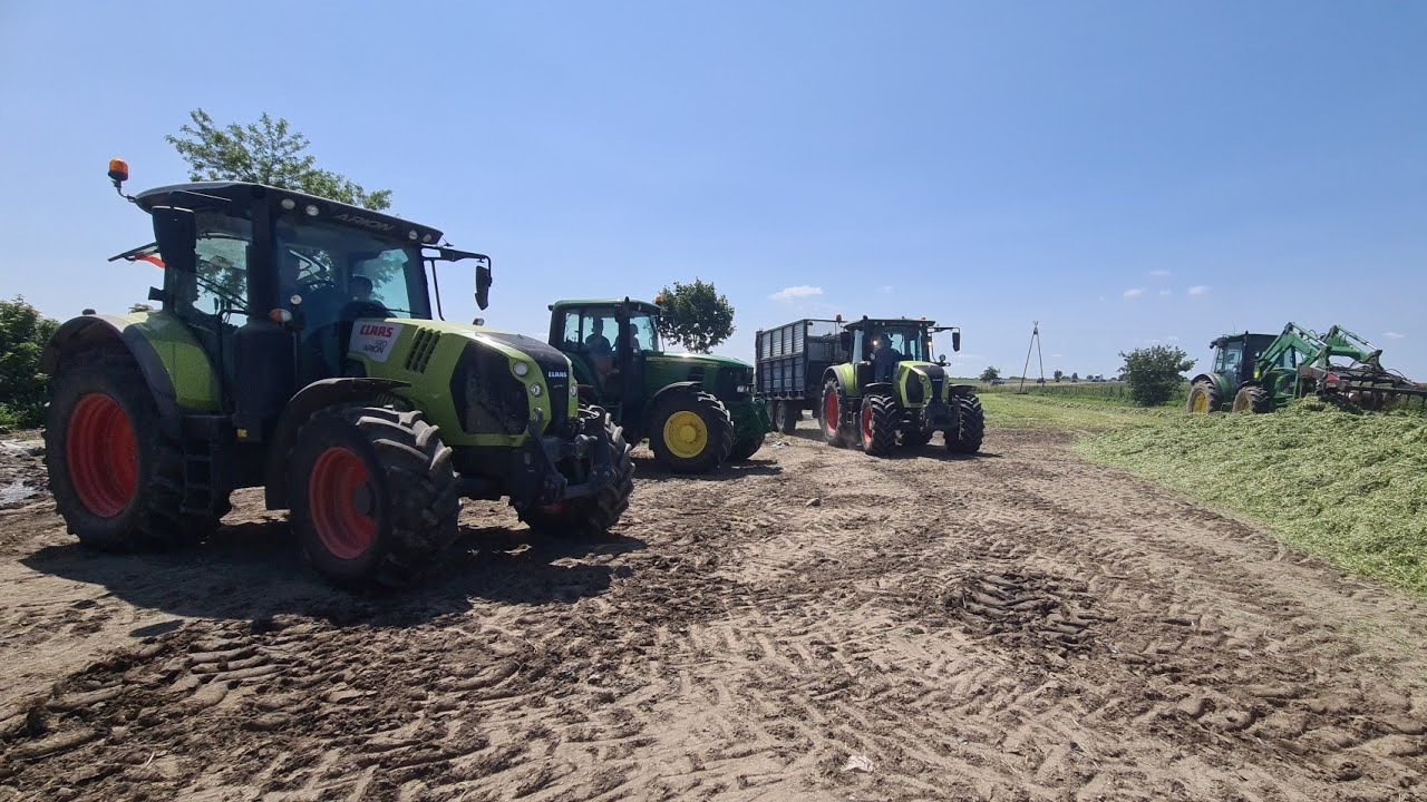 Zbiór 2pokosu trawy, przetoje przy pryzmie, w jelonki w akcji