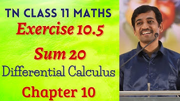 Class 11| Exercise 10.5 Q.No.20  | One Mark  | Differential Calculus | Tamil Nadu New Syllabus
