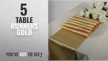 Best Table Runners Gold [2018]: MDS Pack Of 10 Wedding 12 x 108 inch Satin Table Runner For Wedding
