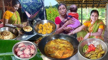 Daily Morning To Night Routine। Cooking Lunch And Dinner Village Style Fish Curry & Chatu Paratha