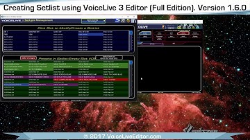 Creation SetLists using VoiceLive 3 Editor ( Full Version). Version 1.6.0