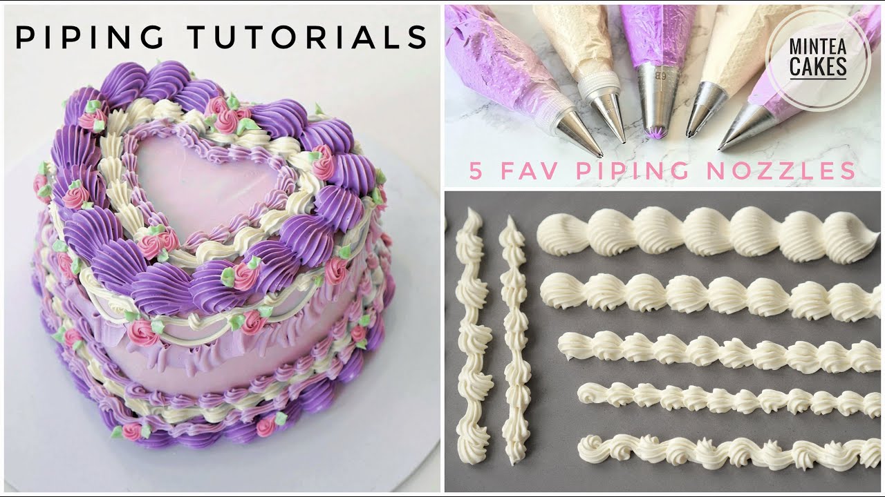 Vintage Cake Piping Techniques  Tutorial 5 Must Have Nozzles for Beginners 
