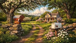 4K 🌸 Peaceful Farm Morning with Apple Blossoms, Cozy Countryside Nature Sounds 🐦 screenshot 5