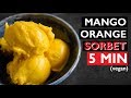 5 MIN Sorbet vegan recipe | HOW TO MAKE ORANGE MANGO ICED DESSERT
