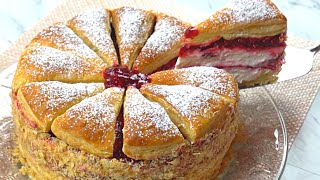 Amazingly Tasty and Easy Puff Pastry Cake Recipe! Quick Dessert in 10 minutes!