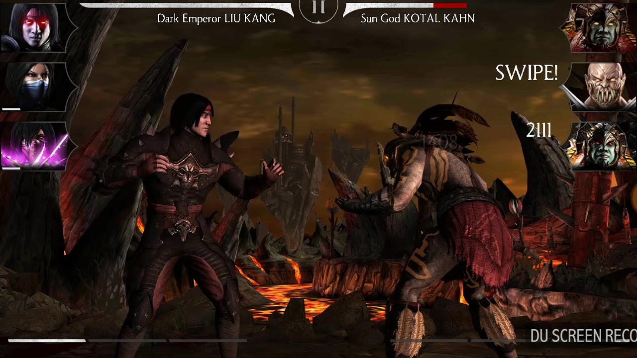 Mortal Kombat X:Dark Emperor LIU KANG vs Sun God KOTAL KAHN, Blood God KOTAL KAHN and Scourge BARAKA