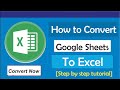 How To Convert Google Sheets To Excel