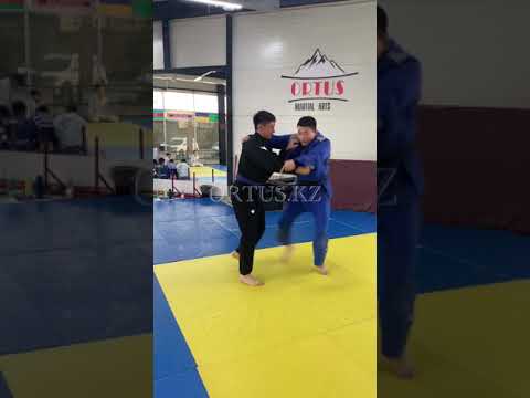 Бросок с упором стопы в живот дзюдо