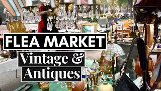 THRIFT WITH ME // HUGE Flea Market  PACKED with Vintage & Antiques || YouTube