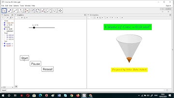Volume of Cone \\ GeoGebra\\