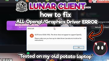 How to Fix the Opengl Error on Lunar Client (Any Version) - VERY Low End PC